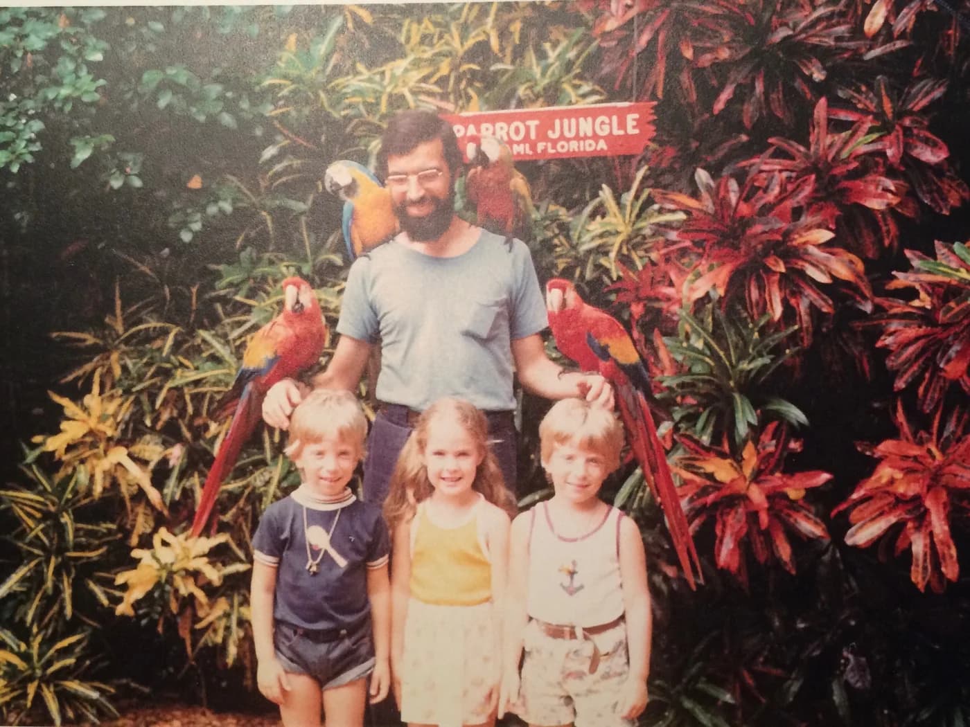 Parrot Jungle, at a guess maybe 1974. We visited Miami many times over the years to see my parents and enjoy the pool and beach.