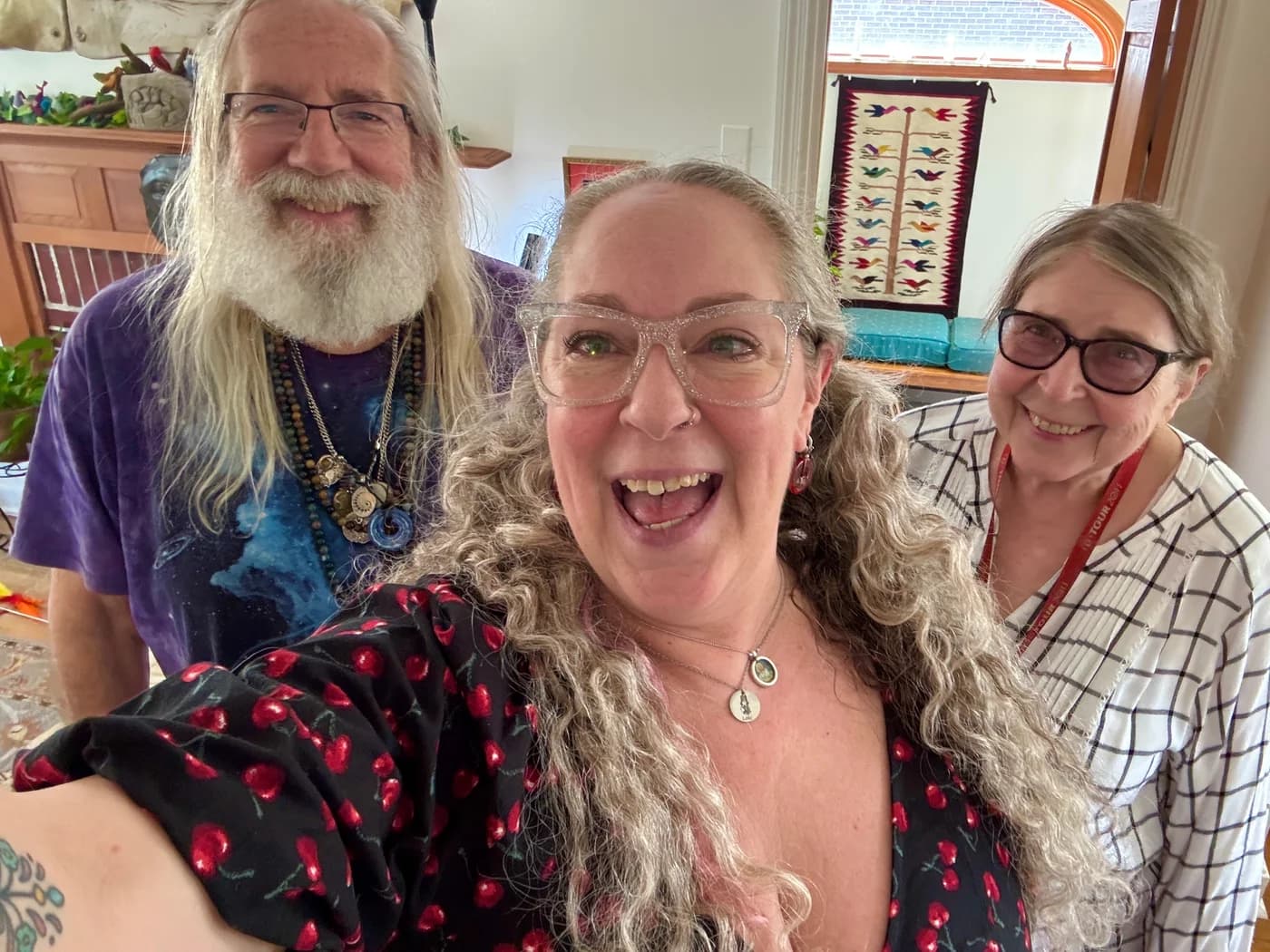 Alison visiting with her Aunt Michele and her husband Richard